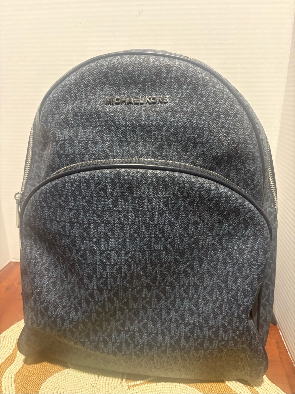 Michael Kors Men's Dark Blue MK Logo Backpack